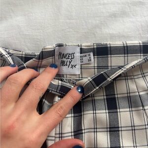 Princess Polly Navy and White Checkered Skirt